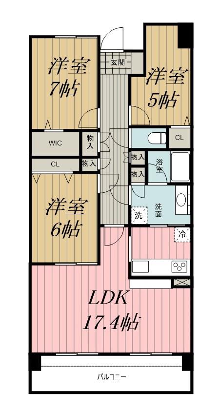 リーベスト西千葉(3LDK/10階)の間取り写真