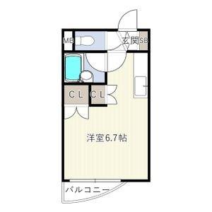 INOVE札幌北15条(1K/3階)の間取り写真
