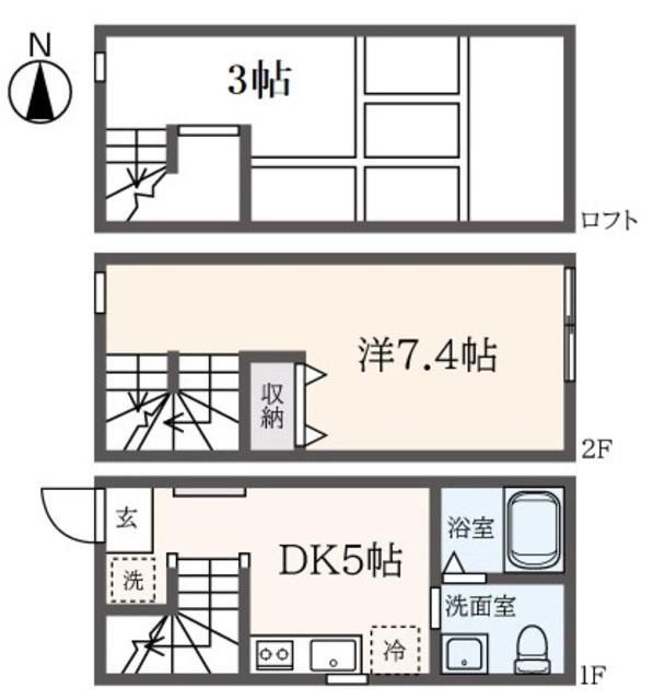 シャルムハイム羽根木(1DK/1階)の間取り写真