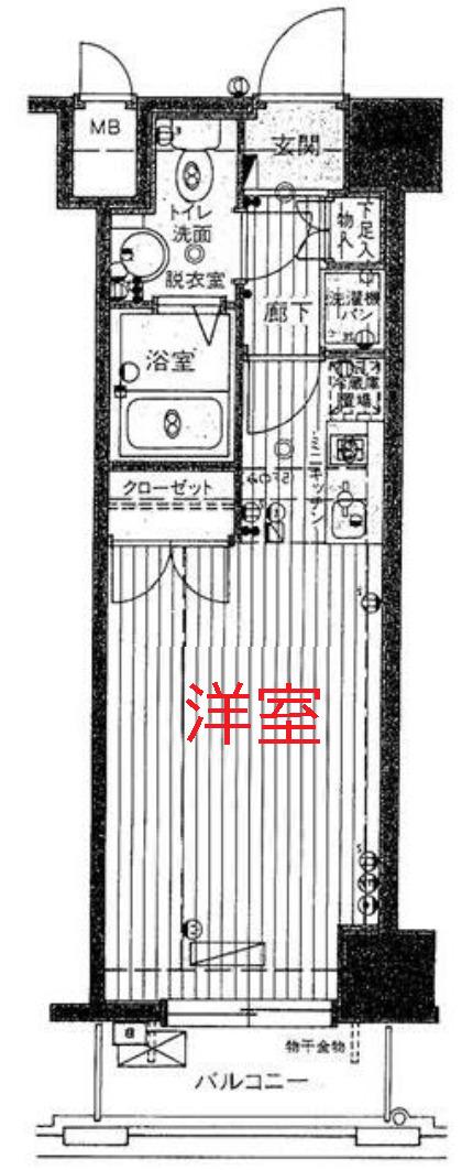 カーサ大井町(ワンルーム/4階)の間取り写真
