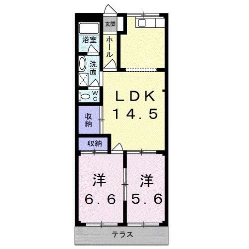 コートシティΒ21(2LDK/1階)の間取り写真