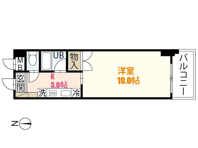 SANサウスSILENCE(1K/3階)の間取り写真