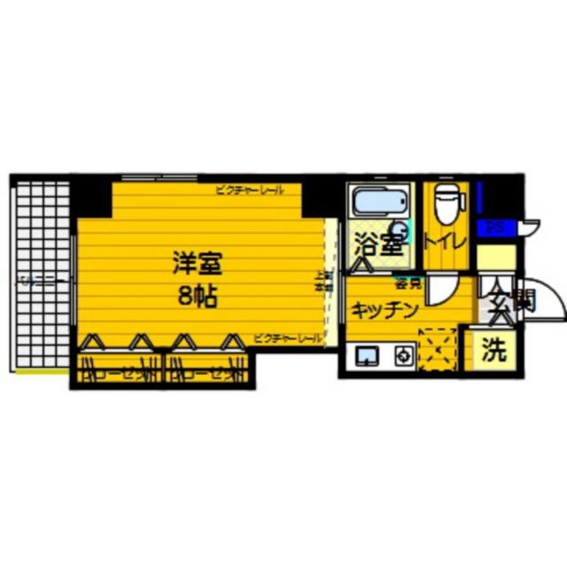 ノーブル大濠南(1K/5階)の間取り写真