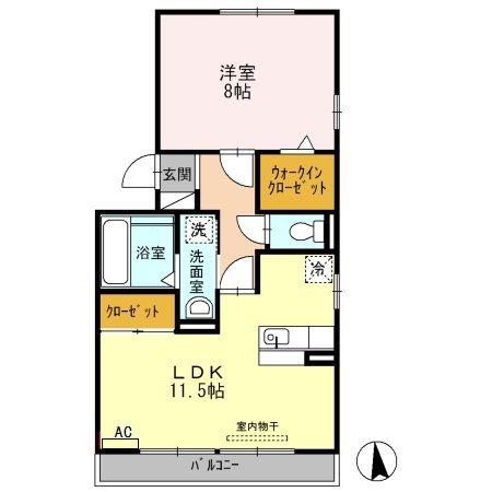 フォルトゥーナI(1LDK/3階)の間取り写真