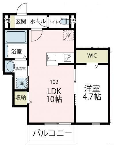 エテルナ フェリチータ(1LDK/1階)の間取り写真