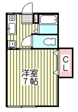 ソレイユ西川口(1K/1階)の間取り写真