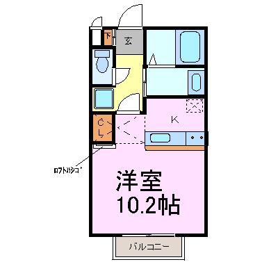 BONHEUR.T(ワンルーム/2階)の間取り写真