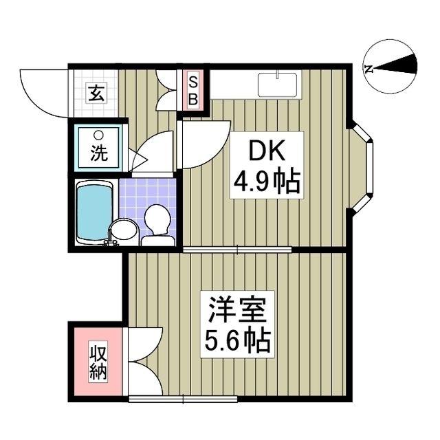 ビッグマウンティンコーポ(1DK/1階)の間取り写真