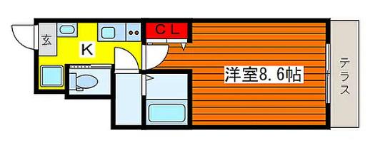 BEST STAGE赤羽(1K/1階)の間取り写真