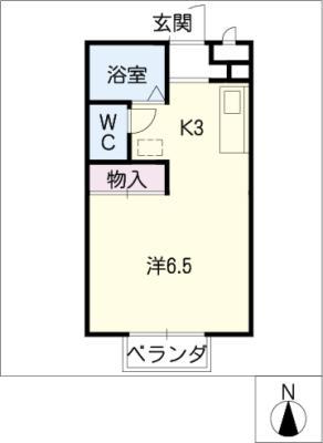 アネックス明和(1K/2階)の間取り写真