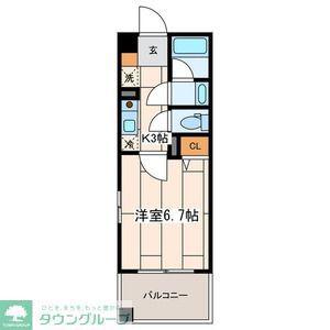ライムレジデンス汐入(1K/6階)の間取り写真