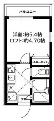 リーヴェルポート横浜三ツ沢2(1K/1階)の間取り写真