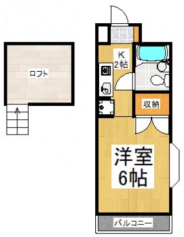 ヴィラアベニュー(1K/3階)の間取り写真