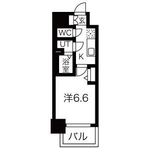 メイクスWアート今池III(1K/13階)の間取り写真