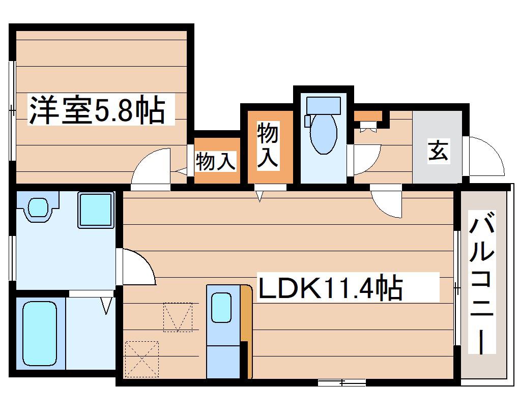 リバティコートH&MII(1LDK/1階)の間取り写真