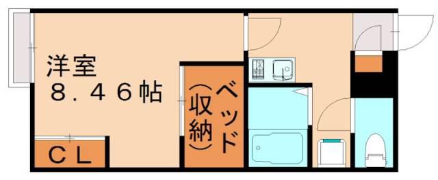 レオパレスインター古賀II(1K/2階)の間取り写真