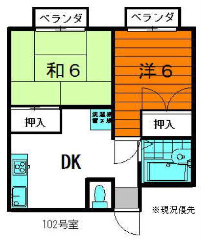 ルミネ伊藤(2DK/1階)の間取り写真