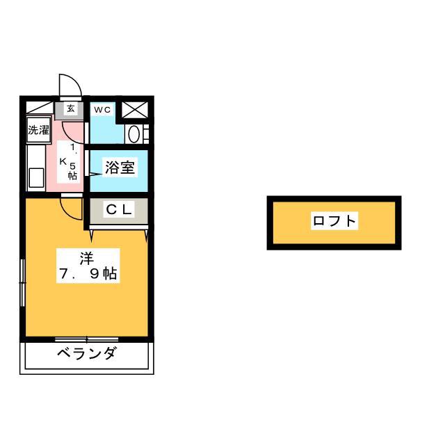 リバーサイド山王(1K/2階)の間取り写真