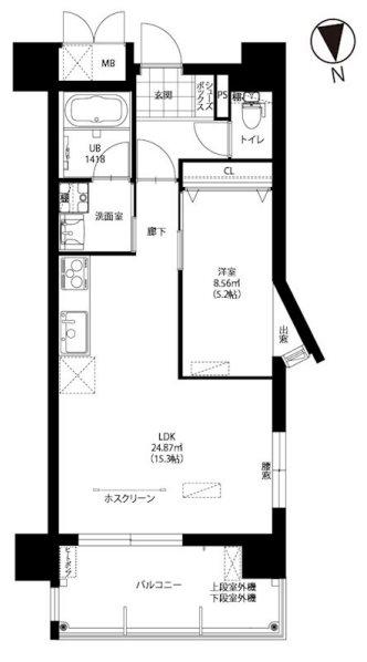 ニューガイア南葛西NO.71(1LDK/6階)の間取り写真