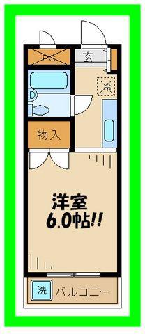 エクセル・稲城(1K/1階)の間取り写真