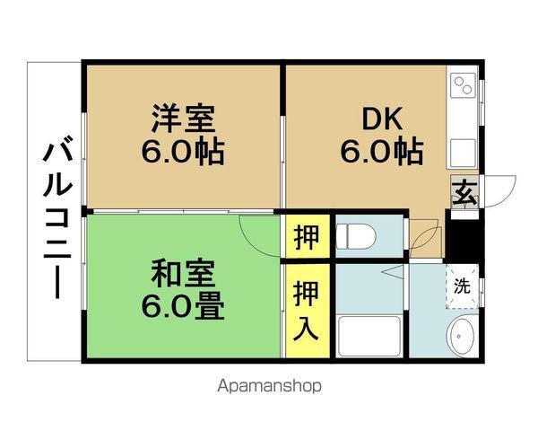 GTコーポ(2DK/3階)の間取り写真