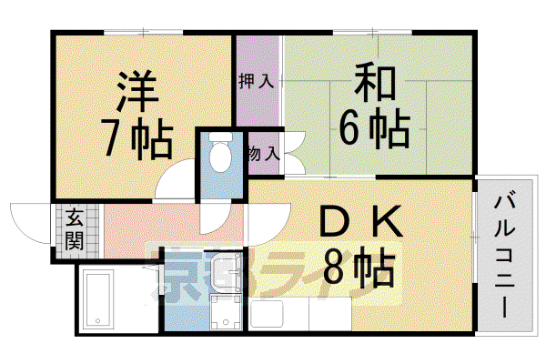 メゾンMUKAIDE(2LDK/5階)の間取り写真