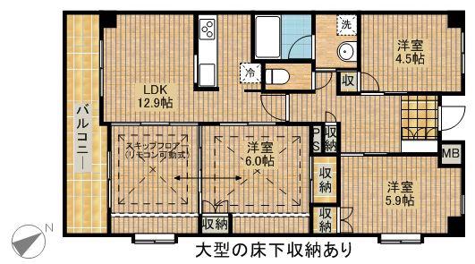 ルネス・デルフィー(3LDK/2階)の間取り写真