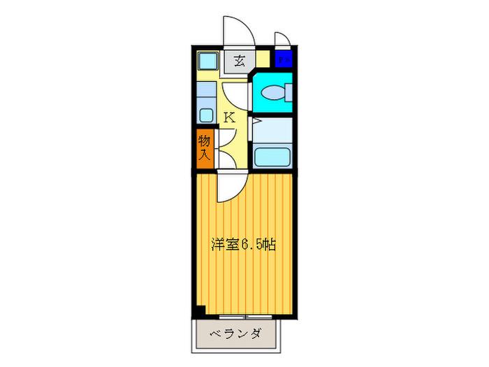ドミノ建仁寺(1K/2階)の間取り写真