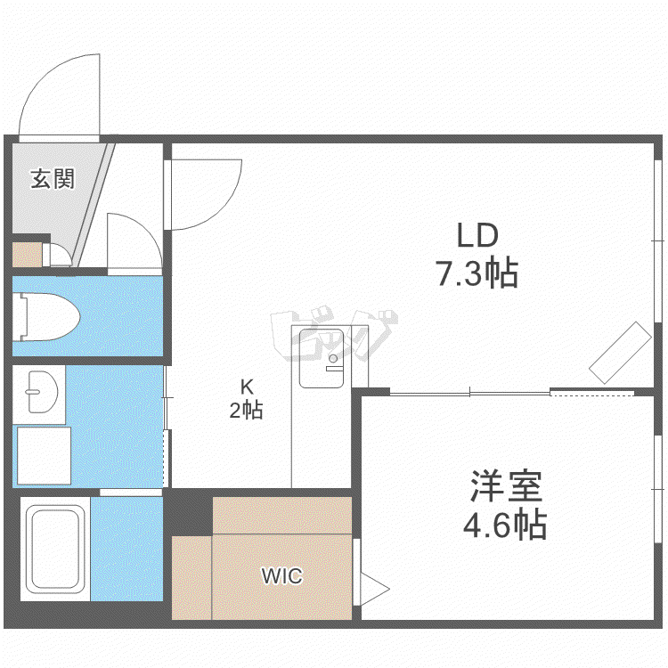 晴蔵KOTONI(1LDK/4階)の間取り写真