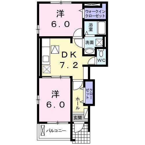 チチェローネ B(2DK/1階)の間取り写真