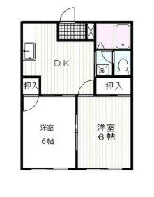 コーポラス杉山 II(2DK/1階)の間取り写真