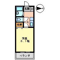 リバーサイドタカセ(1K/4階)の間取り写真