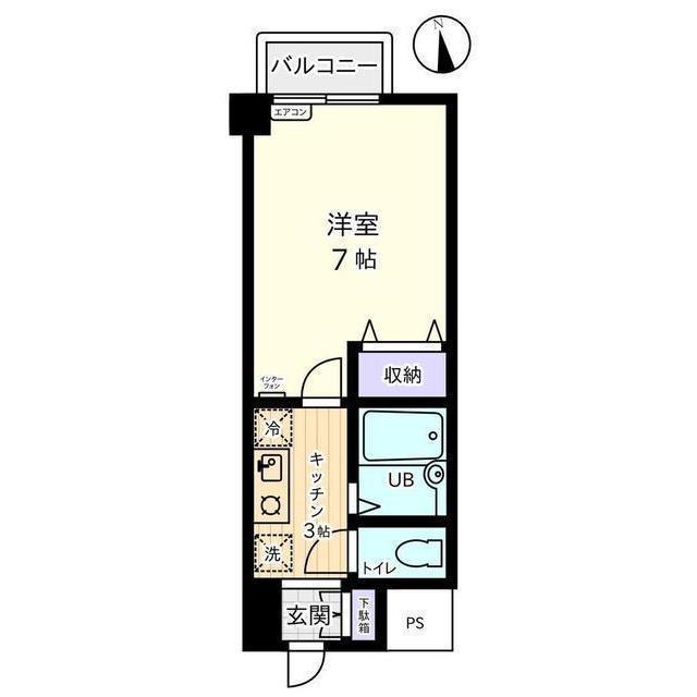 信開グラビス城川原(1K/7階)の間取り写真