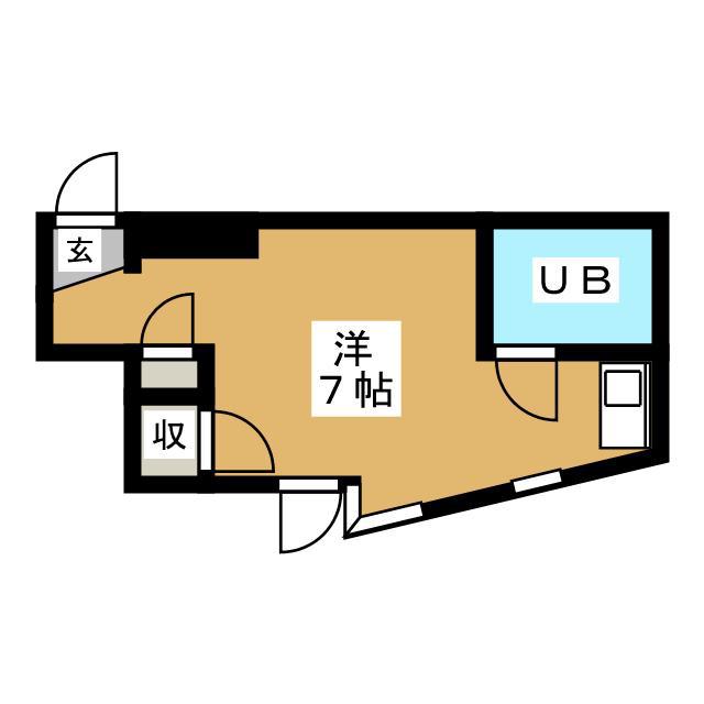 朝霞ロイヤルコーポ(ワンルーム/2階)の間取り写真