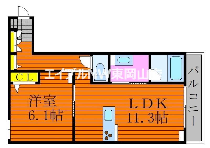 LA GRANDIR(1LDK/1階)の間取り写真