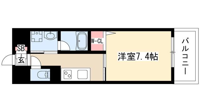 GRAND ESPOIR IZUMI(1K/6階)の間取り写真