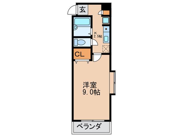 メゾンベルシャトレ(1K/3階)の間取り写真