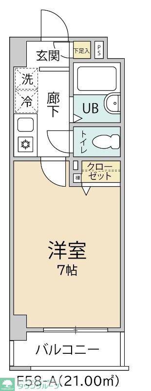 クオーレプロバンス南行徳II(1K/3階)の間取り写真