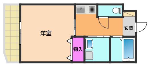 コラソンパラシオ(1K/3階)の間取り写真