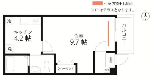QUIET CRAB HOUSE MIX 羽田(1K/2階)の間取り写真