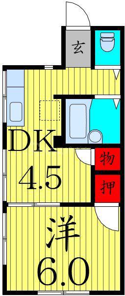 佐藤ハイツ(1DK/2階)の間取り写真