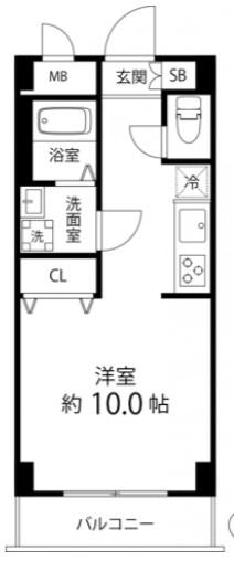 DELCCS山吹神楽坂(ワンルーム/4階)の間取り写真