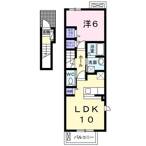エスペランサ(1LDK/2階)の間取り写真