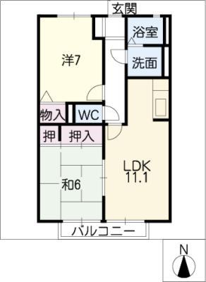 ウィステリア21(2LDK/2階)の間取り写真