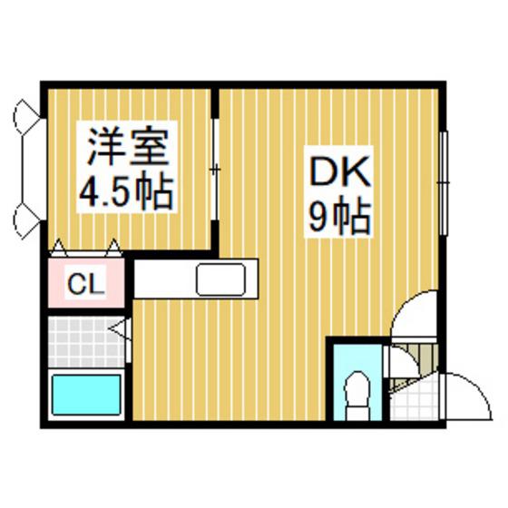 シェソワ明野(1DK/1階)の間取り写真