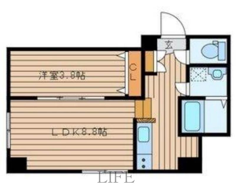 フロントコート南平岸(1LDK/6階)の間取り写真