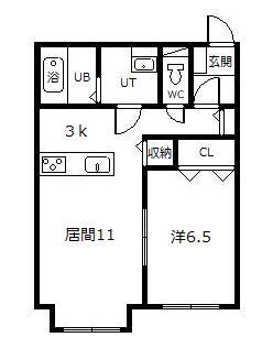 ステラガーデンB棟(1LDK/4階)の間取り写真