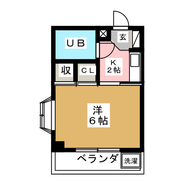 リーフコート大山(1K/3階)の間取り写真