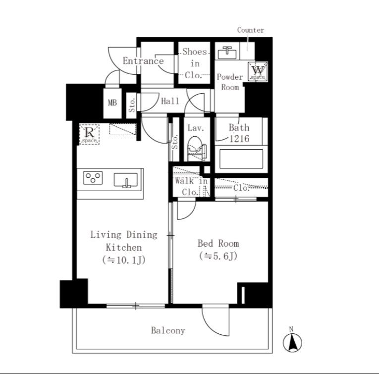 RESIDENCE 大鳥居(1LDK/5階)の間取り写真