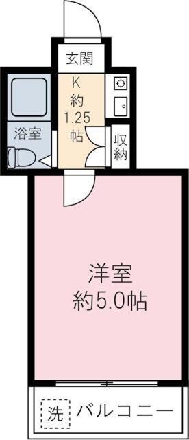 ホワイトヒルズ(1K/2階)の間取り写真